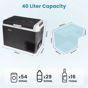 Excellent rapport qualité-prix : Congélateurs 40L 12V/24V AC 110-220V avec contrôle par application, compresseur basse consommation, réfrigérateur de voiture double zone pour camping et extérieur - Product Image 3