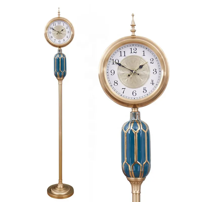 Relógio de luxo de 12 polegadas vertical, relógio criativo de metal para casa, sala de estar, presente de natal, relógio de chão silencioso