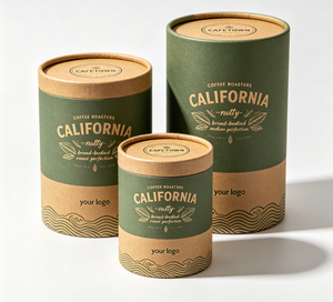 Biodegradable Custom Logo Food Grade Round Cylinder Tea Coffee Gift Packaging Cardboard Paper Tube with Window - Product Image 3