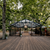 Tente de réception en aluminium TENTCHO, robuste, avec toit en verre transparent, capacité de 500 personnes, pour événements, tente en verre 10x20