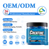 Prix de gros OEM Marque privée 120 gommes végétaliennes halal à la créatine 5000mg Suppléments de créatine monohydrate en gommes