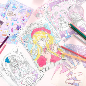 Simno 30 Pages bande dessinée dessin au trait dessin animé fille croquis pour enfants dessin Simple traçage peinture livre avec 2 feuilles autocollant - Product Image 4