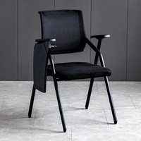 Chaise de conférence en maille pour formation, avec tablette pliable, structure en acier moderne, empilable, accoudoirs rotatifs pour salles de réunion
