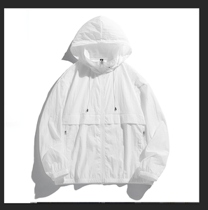 Veste d'extérieur à manches longues unie à capuche pour homme, protection solaire UV UPF 50+, séchage rapide, vente en gros personnalisée - Product Image 1