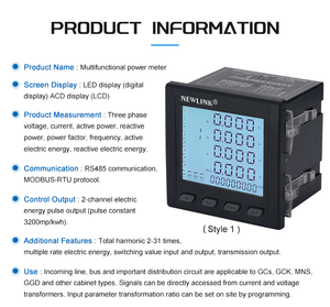 Compteur d'énergie numérique multifonction 2025, affichage LCD intelligent triphasé, compteur de panneau électrique kwh, compteurs d'énergie SABER SASO - Product Image 2
