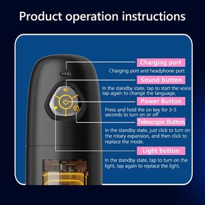 Coupe de masturbation masculine automatique télescopique |   Jouet sexuel multi-langues avec sensation réaliste, <span class=keywords><strong>10</strong></span> modes de vibration et lumière à 7 couleurs - Product Image 5