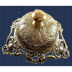 PARIJAT Handicraft Brass Desk <b>Bell</b> Solid & Ornate Design for Hotel Reception for <b>Schools</b> Restaurants Hotels Amenities - Product Image 1