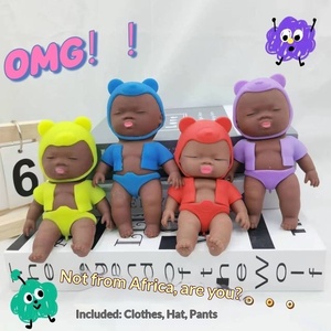 Big Black Rubber <b>Squishy</b> Sensory Stress Relief Doll Squeeze Toy Cute Soft Small Gift Natasha - Product Image 6
