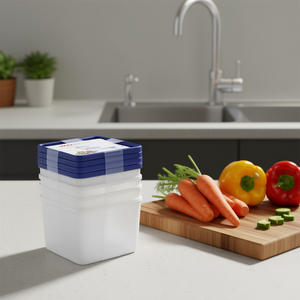 Westmark Freezer <b>Container</b> Trio 4 Pack Food Storage Set <b>Square</b> Shape Bpa Free Microwave Safe Dishwasher Safe - Product Image 3