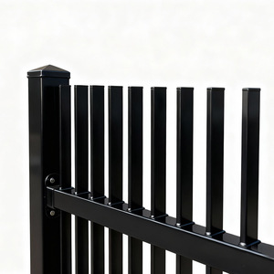 แผงรั้วบังตาแนวตั้งอลูมิเนียมแบบใบมีดสำหรับสวนกลางแจ้ง ทำจากเหล็กโลหะสีดำทันสมัย - Product Image 4