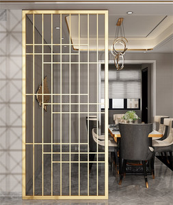 Tùy chỉnh đương đại thép không gỉ có thể tháo rời gấp bảng phân vùng hiện đại chéo kính kim loại Thiết kế phòng chia màn hình - Product Image 2