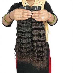 Extensions de Cheveux Humains Vierges Naturels à 100 %, Alignés dans le Sens de la Cuticule, Style Bouclé Crépu, Ondulation Profonde Lâche, 100g, pour Tissage de Cheveux en Gros - Product Image 1