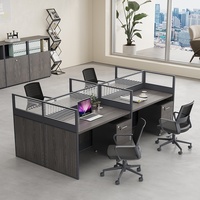 BGZ-216X Ensemble de bureaux modulaires minimalistes et modernes pour 4/6 personnes avec gestion des câbles et chaises de bureau individuelles