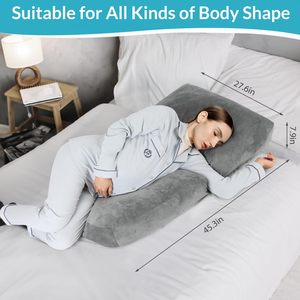 Almohada de Embarazo en Forma de U de 140x71x18cm, Almohada de Maternidad de Felpa con Soporte Lumbar para Dormir de Lado, Almohada Transpirable para el Vientre - Product Image 2