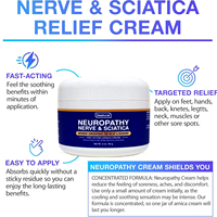 Crème de soulagement des nerfs pour la neuropathie, crème analgésique rapide pour les pieds, soin pour les douleurs au talon, aux articulations et aux muscles