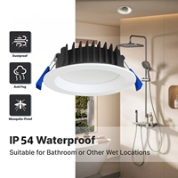 Downlight LED Australien 10w 3CCT IP54 Triac Dimmable CE SAA Spot encastré Réglable Lumière Moderne pour la Maison Hôtel Chrome