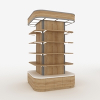 Étagères de présentation en bois modernes pour supermarchés, unités d'étagères gondoles
