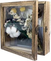 Vitrine d'exposition vintage en bois avec doublure en lin, 8x8 8x10 12x12, pour fleurs séchées et spécimens, tailles personnalisées OEM