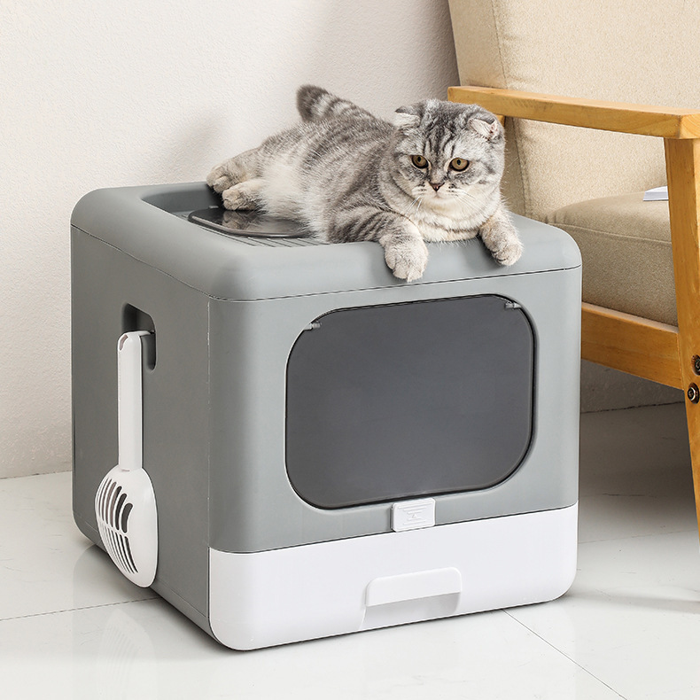 Fully enclosed double entrance litter box 44 40cm applicable