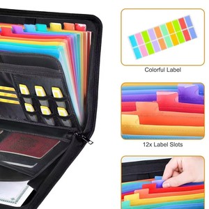 Organizador de archivos acordeón ignífugo expandible de 13 bolsillos con cremallera y pestañas para almacenamiento de documentos Carpeta de expansión ignífuga - Product Image 3