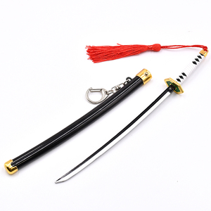 Anime personnalisé <span class=keywords><strong>démon</strong></span> Slaye soleil couteau <span class=keywords><strong>Katana</strong></span> métal artisanat noir épée porte-clés cadeau jouet décoration 22 cm bouton d'éjection en Stock - Product Image 4