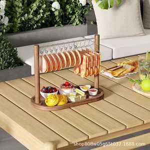 Présentoir à viande en bois Lingyue, rond, couleur rétro, vaisselle de fête pour hôtel, support de plateau de service alimentaire - Product Image 5