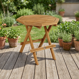Premium Modern Eco-Friendly Durable Portable Waterproof Solid Teak <b>Folding</b> Dining Side <b>Table</b> Octagonal 2 Seater - Product Image 2