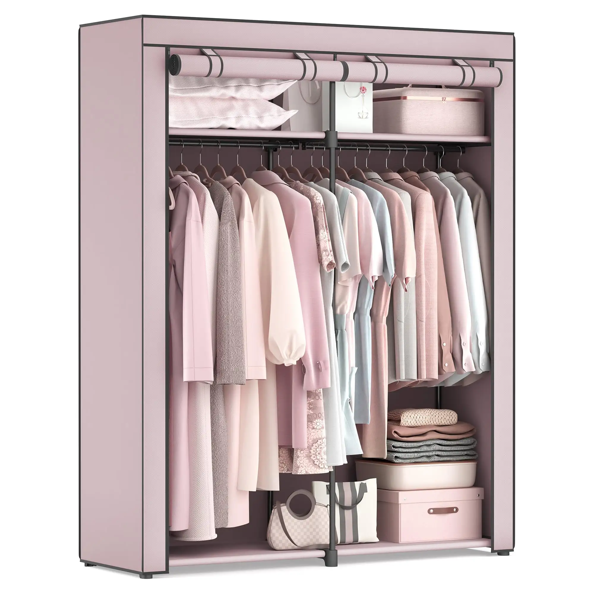 Hồng gấp 2 cửa almirah Organiser waldrope hộ gia đình các mặt hàng dormitorio tủ trẻ em vài tủ quần áo cho phòng ngủ