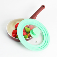 Couvercles universels pour casseroles Hyri, qualité alimentaire, multi-tailles, en silicone et verre trempé, pour casseroles et poêles