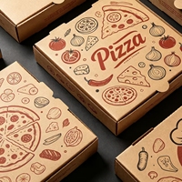 Boîtes à pizza biodégradables extra-résistantes personnalisées, écologiques, 6/7/8/9/10 pouces, contenants d'emballage pour boulangerie à emporter