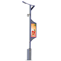 Poteaux d'éclairage intelligents avec écran LED, écran publicitaire extérieur 4 mm avec SDK et garantie d'un an