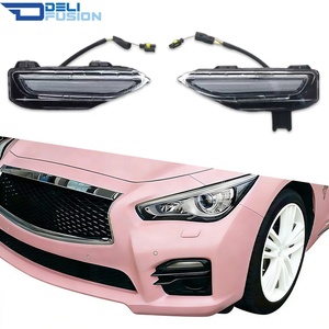 Para Infiniti Q50 V37 Skyline 400r 2014-2017, Lámpara LED Delantera para Parachoques, DRL de 2 Piezas (Intermitentes Secuenciales) - LED de Triple Color - Product Image 1