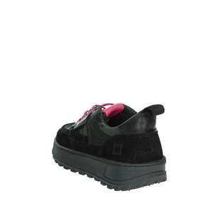 D.A.T.E. Donna Sneakers W411-K2-MN-BK Nero Chaussures Chunky Noires avec Lacets Roses - Product Image 2