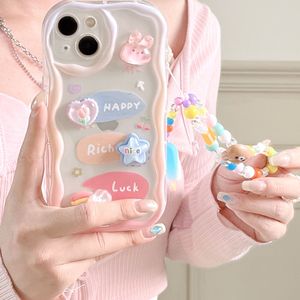 เคสโทรศัพท์ลายกระต่าย 14 แบบ พร้อมสายคล้องลายดอกไม้ ดีไซน์ทำมือจากซิลิโคนเจลกันกระแทก สำหรับมือถือระดับไฮเอนด์ - Product Image 2