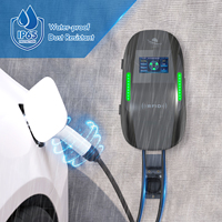Chargeur EV Leisheng, nouveau design, prise AC Type1/Type2/GB/T, câble de charge de 5 m, 22 kW, triphasé, borne de recharge murale, écran LCD, convection naturelle