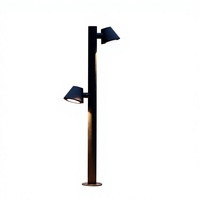 Lampe de jardin extérieure, IP65, en aluminium, verre trempé, LED, rotative, angle réglable, sur pied, pour terrasse