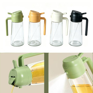 Distributeur et pulvérisateur d'huile <span class=keywords><strong>de</strong></span> <span class=keywords><strong>cuisine</strong></span> écologique réutilisable, bouteille en verre <span class=keywords><strong>de</strong></span> 470 ml, bouteille pulvérisatrice en verre 2 en 1 pour la <span class=keywords><strong>cuisine</strong></span> - Product Image 6