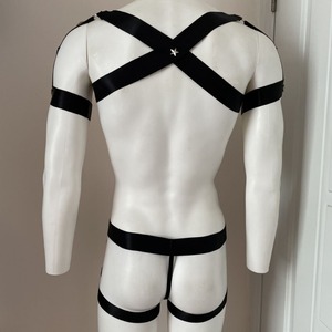 Ensemble de harnais de bondage sexy pour hommes, harnais de poitrine en polyester élastique, sangles pour hommes, costume gay, lingerie pour jeux nocturnes - Product Image 4