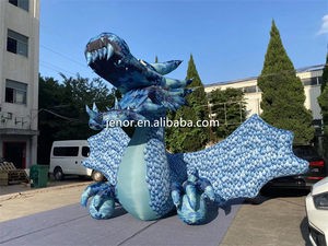Tùy chỉnh màu xanh <span class=keywords><strong>Inflatable</strong></span> rồng phim hoạt hình với đôi cánh <span class=keywords><strong>Inflatable</strong></span> bay rồng mô hình cho tổ chức sự kiện trang trí - Product Image 2