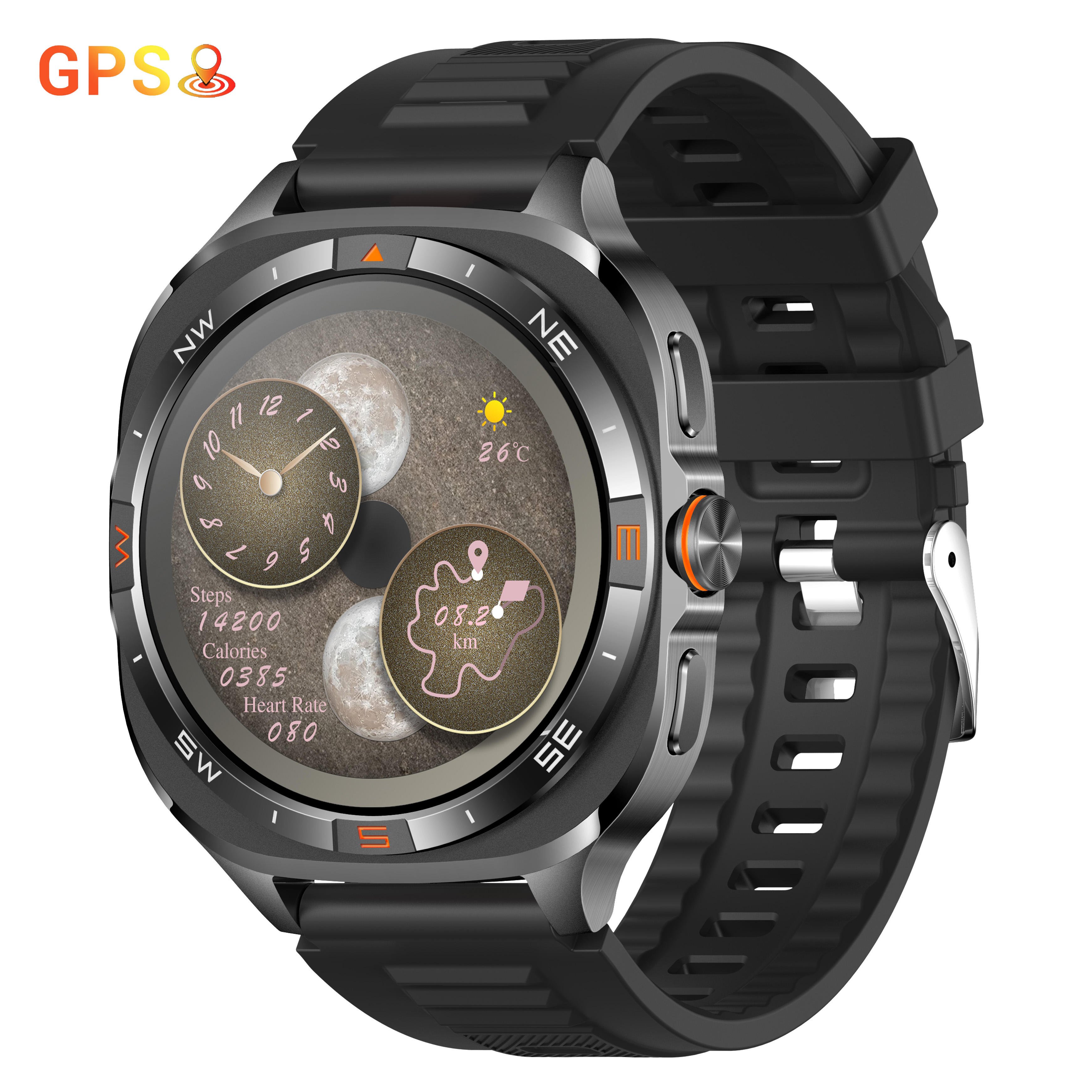 2026 GPS Smart Watch G400 Heart Rate Blood Oxygen 1.46inch Screen IP68 Waterproof Altitude Compass Outdoor Sports Smartwatch