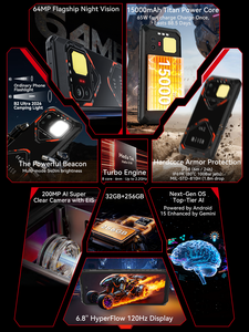 Teléfono Resistente IIIF150, 120Hz, MTK G100, NFC, 15000 mAh, Cámara de 200MP, IP69K, Android 15, 8+256GB, F150 B2 Ultra - Product Image 3