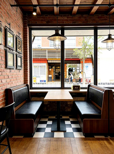 Juego de Mesa y Sillas de Restaurante de Estilo Americano Vintage, Sofá de Estilo Industrial para Bares, Cafeterías, Pubs Casuales, Uso Comercial - Product Image 2
