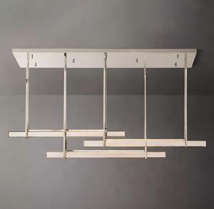 Lámpara de Araña Lineal Triple de Cristal K9 de Lujo <span class=keywords><strong>para</strong></span> Comedor, Cocina, Restaurante Posmoderno Minimalista, Salón de Banquetes <span class=keywords><strong>para</strong></span> Bodas - Product Image 2