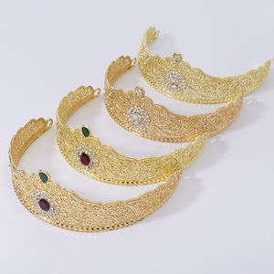 2025 Vintage plaqué or en alliage de Zinc couronne luxe exquis nouvelle coiffure de mariage africain pour la mariée fiançailles mode élégante - Product Image 2