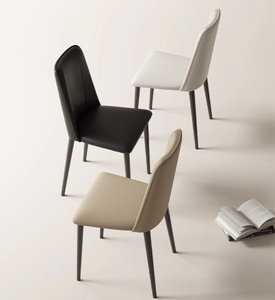 Ghế ăn không tay vịn bằng da hiện đại, chân kim loại, kiểu Ý, có thể tùy chỉnh, dùng cho nhà ở & khách sạn - Product Image 4