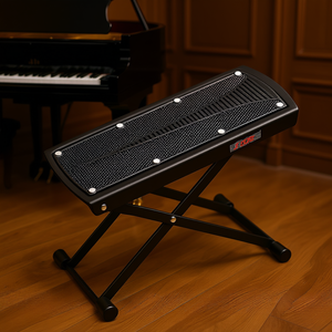 Reposapiés para Guitarra Gfs, Negro, Altura Ajustable, Plegable, con Patas de Metal, Accesorio para Instrumentos Clásicos - Product Image 2