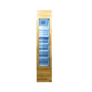 Meisda SC105B 105L outer wooden decoration bottle drink beverage display slim vertical fridge