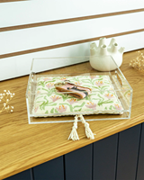 Plateau en acrylique transparent RAYI personnalisé 8x8 pouces pour broderie au point de croix, sans poignées, plateau de luxe pour broderie au point de croix