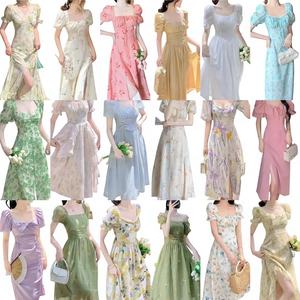 ชุดเดรสผู้หญิงสไตล์วินเทจ ลายลูกไม้ฉลุ  ขายส่ง ราคาสุดคุ้ม  ดีไซน์ปักลายดอกไม้  กระโปรงยาว  สำหรับฤดูร้อน - Product Image 1