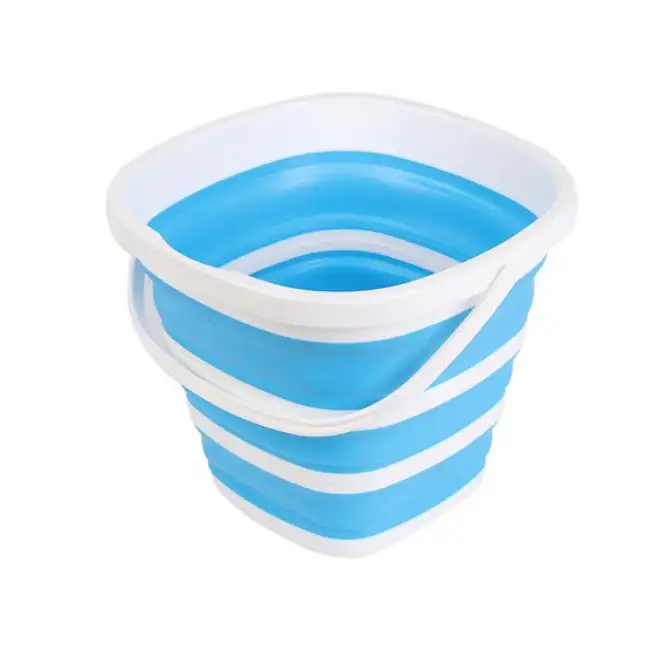 10L Silicone Folding Bucket Outdoor Cleaning Wash Pail Silicone Folding Bucket